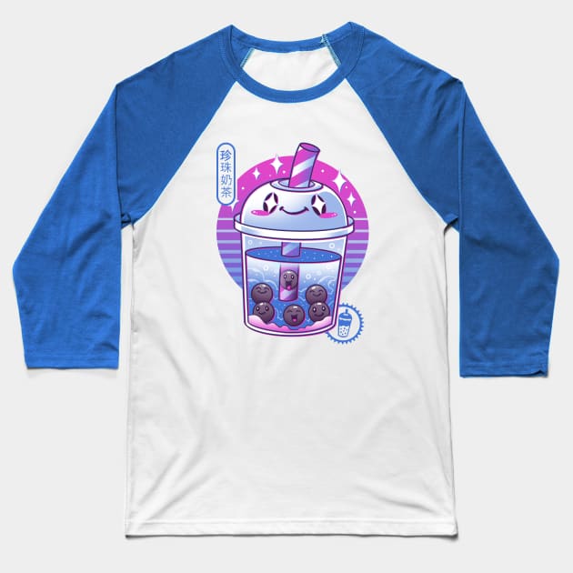 Boba Wave Tea Baseball T-Shirt by Vincent Trinidad Art